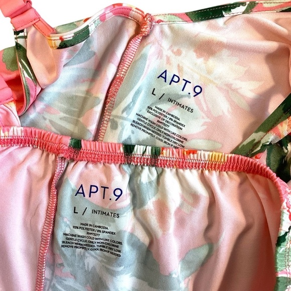 Apt. 9 Buttery Soft Sleep Cami & Shorts Set Pink Floral Size Large NWT - Picture 4 of 6